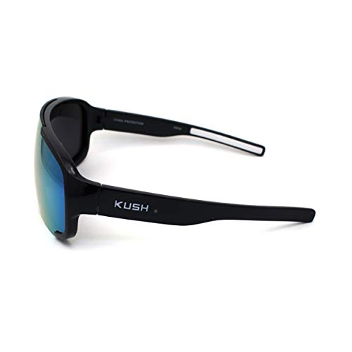 Kush Mens Exposed Mirror Lens Racer Shield Plastic Sunglasses3