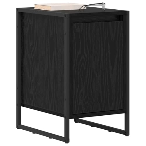 Table de Chevet Style Industriel Chêne Noir pour Petits Espaces, Stable et Compacte - 4