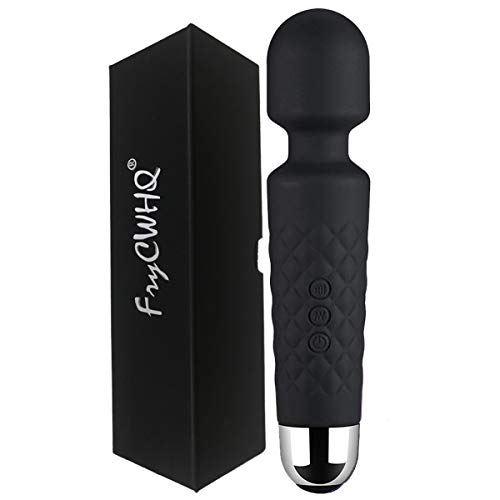 FryCWHQ Personal Wand Massager with Memory - 8 Intense Speeds 20 Patterns Vibrations - Cordless, for Sports Recovery & Muscle Aches