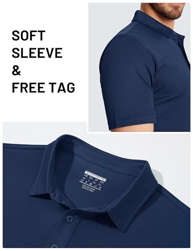 TACVASEN Mens Polo Shirts with Pocket Mens Golf Shirt Short Sleeve Performance Dry Fit Golf Work Athletic Polos4