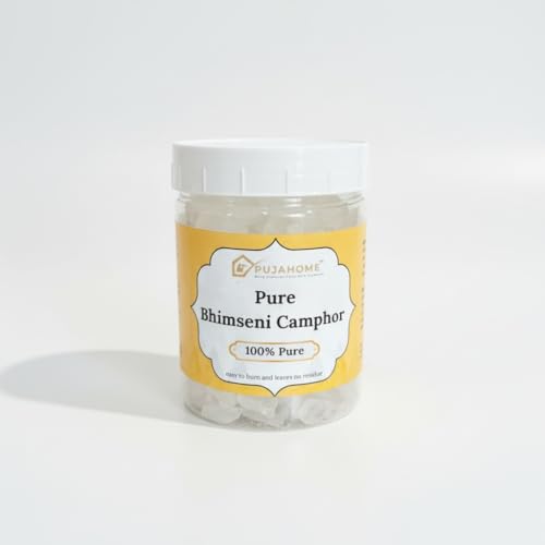 Image of Original Bhimseni Camphor Kapoor Container - 250 gm | Purifying & Pleasant Fragrance for Pooja, Hawan, Air Freshener | Organic Camphor | Diwali Lights (Pack of 1)