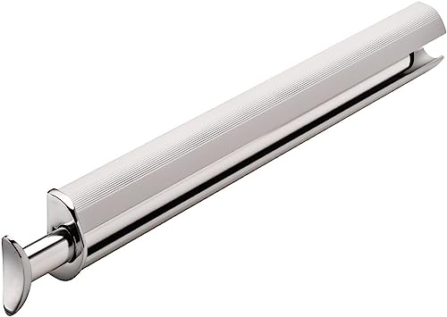TAG Hardware Premium 14 1/8 Inch Long Expendible Pullout Closet Wardrobe Valet Rod (Matte Aluminum with Chrome)