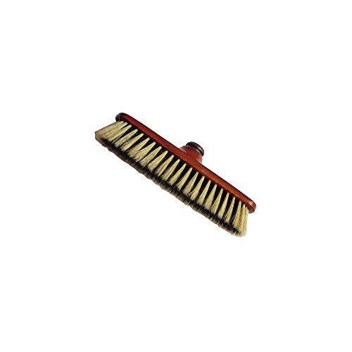 Balai droit en teck Thomas brosse soie bicolore pour poussière parquet