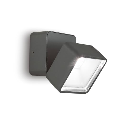 Foco cuadrado Omega impermeable IP54 con luz neutra 4000K gris antracita