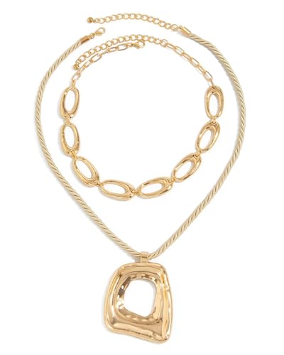 LEEQBCR 2 pièces Collier ras du cou épais Colliers superposés en or Collier punk cubain Chaîne pour femme