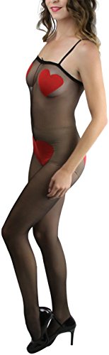Image of ToBeInStyle Women's Valentine Day Themed Opaque Sheer Pantyhose w /Heart Love