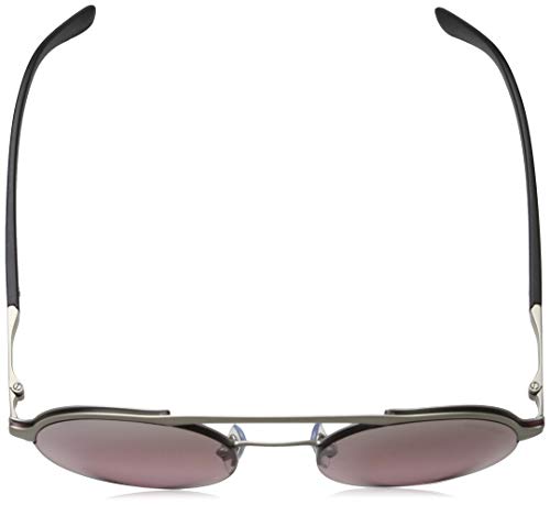 GIORGIO ARMANI AR6045-30367E Sunglasses MATTE SILVER w/PINK MIRROR SILVER GRADIENT LENS 49mm4