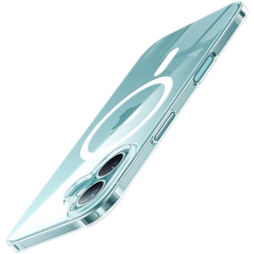 TORRAS Ultra Dünn für iPhone 16 Hülle für MagSafe [Nr. 1 Magnetkraft] Handyhülle iPhone 16 Stoßfest Kratzfest & Samtiger Griff Slim Hülle iPhone 16 Case Transparent