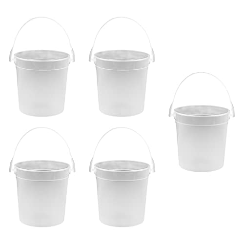 Cabilock 5PCS Transparent Bucket without lid pet Dog Food Storage Puzzles Storage Bucket Makeup Cleaner for Household Storage Bucket Kids Beach pails Buffet Folding Child Snack Rack