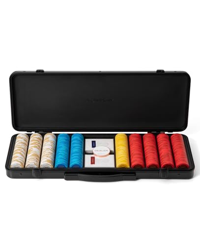 SLOWPLAY Godel 14g Clay Poker Chips Set for Texas Hold’em, 500 PCS [Blank Chips] Features a High-end Chip case with Extra Durable German Polycarbonate Shell, Ideal Gifts for Poker Players