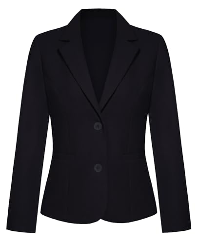 Women's Blazer Jackets Buttons Open Front Long Sleeve Notch Collar Professional Suit Blazers with Pockets