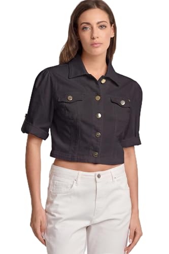 Veste courte Kocca haut de gamme en denim et boutons siglés de style