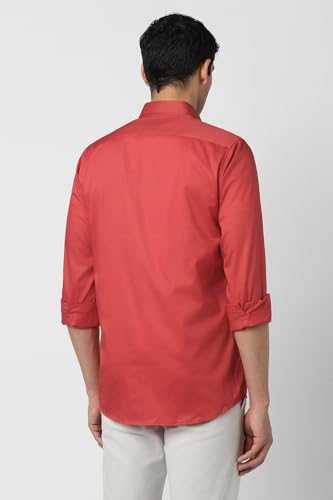 Image of Peter England Men's Slim Fit Full Sleeve Casual Shirt in Twill Weave Cotton