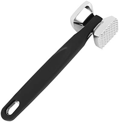 MorNon Meat Tenderizer Stainless Steel Heavy Duty Construction Meat Tenderizer with Soft Grip Handle Mallet Kitchen Meat Pounder mallet for Pounding and Tenderizing Meats