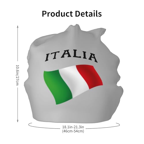 Italia Italy Italian Flag Children Hip Hop Knitted Hat Kids Elastic Leisure Knit Cap Warm Sleep Beanies Black2