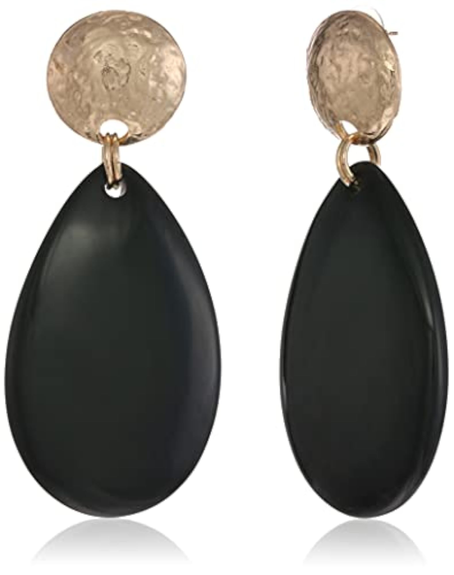 Women's Rose Gold Metal Drop Resin Earrings, Small