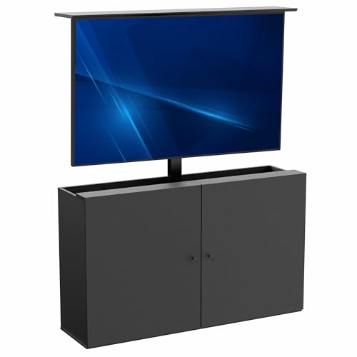 VIVO Black TV Cabinet with Motorized Vertical Lift Television Stand, Holds 32 to 55 inch TVs up to 44 lbs, CASE-KIT-EUP1B