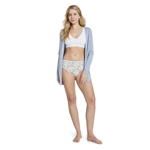 Image of Jockey Women's Underwear Elance Hipster - 3 Pack, Iris Blue /Tender Yellow Stripe /Dainty White Florals, 6