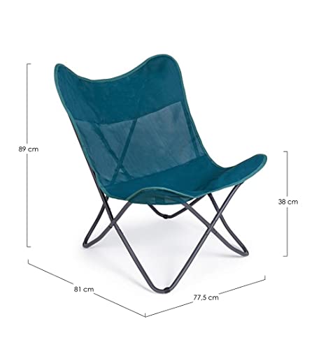 Chaise de plage pliante confortable et compacte avec dossier azur - 3