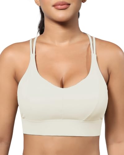 Image of Grace Form Sports Bra for Women Strappy Medium Support Push Up Padded Sports Bra for Running Workout Bra Yoga Bra