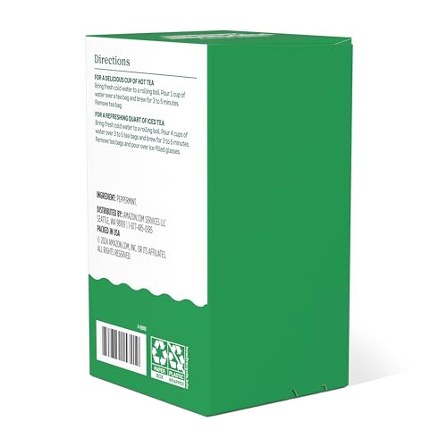 Amazon Grocery, Peppermint Herbal Tea Bags, 20 Ct - image 3
