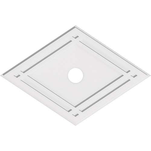 Image of Ekena Millwork CMP40X26DD-04000 Diamond Architectural Grade PVC Contemporary Urethane Ceiling Medallions 40 inchW x 26 5 /8 inchH x 4 inchID x 14 inchC x 1 inchP