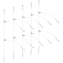 Aparejos De Pesca Mar Luroad 5 Unidades Plataformas de Pesca de Mar, 2 Ganchos - Tamaño 2/0 para Platija de Pesca de Playa, Blanqueamiento (B. 5 Unidades - 2 Ganchos - Tamaño 2/0-52 cm de Distancia)