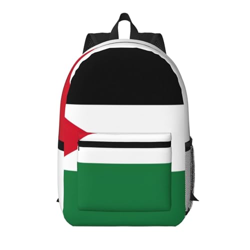 Sac à dos de voyage motif drapeau palestinien noir de 43,2 cm
