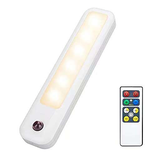 LUXSWAY Under-Counter Light Bar,Dimmable Night Lighting with Battery Operated,Stick On Cabinet Light Bar,Auto-Off Timer 15,30,60,120 Minutes for Closet,Stairs,Shelf