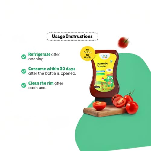 Image of Little Joys Tomato Sauce Squeeze No Onion No Garlic for Kids | No Refined Sugar, No Added Preservatives or Chemicals | Made with Jaggery | 100% Vegetarian Tomato Ketchup | 320g