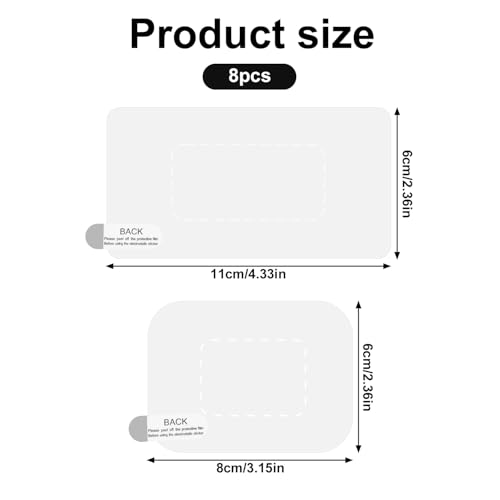 Image of PEUTIER 8pcs Car Windshield Stickers, Reusable Transparent Window Cling Simplified Windshield Applicator Decal Clear Static Cling Window Film for Car Removable and Re-Application