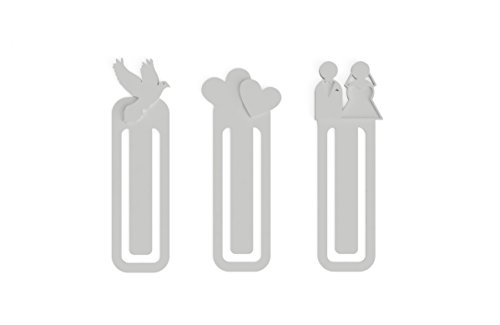 Lesezeichen Set Hochzeit Bookmark Wedding in weiß ideales Hochzeitsgeschenk