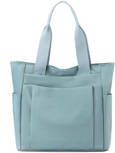 Bolso tote ligero de nylon para mujer con múltiples bolsillos miniatura 1