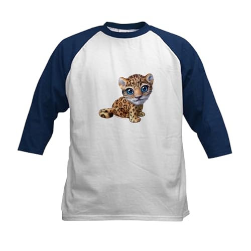 CafePress PD Moreno's Jaguar Kids Baseball T Shirt Kids Cotton Baseball Jersey, 3/4 Raglan Sleeve Shirt Navy/White
