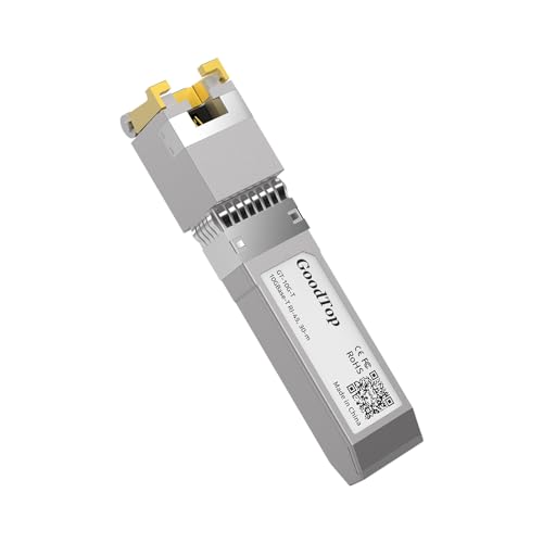 GoodTop 10G SFP+ Copper Transceiver,10GBase-T SFP to RJ45 10Gb Module,SFP+ to Ethernet,Plug and Play,Hot Pluggable,1G/2.5G/10G Adaptive