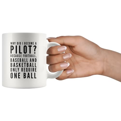 Image of Panvola Why Did I Become A Pilot Because Funny Pilot Gift Coffee Mug 11 oz | Aviation Student Graduation Gift Aircraft Flying Aerospace Student Sarcastic Gifts Ceramic Mug White