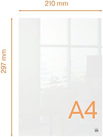 Nobo Transparent Acrylic Mini Whiteboard Desktop Notepad, A4, Dry Erase, Frameless, Home/Office, 210 x 297 mm, Includes Marker Pen, Clear, 1915611