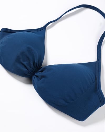 Image of AUROLA Influence Strappy Bra Sports Bras for Women, Backless Padded Impact Strappy Bra Workout Gym Yoga with Removable Cups