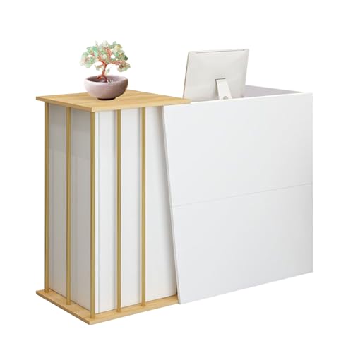 Comptoir de réception GAOXIAO en bois version B 100 cm avec support ordinateur