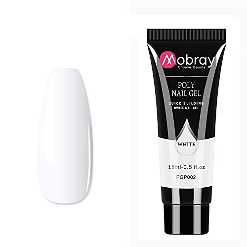 Mobray White Poly Nail Gel Finger Extension Nail Art Design Acrylic Gel Varnish hybrid 15ML Poly Extension Nail Gel Polish (MOB-15ml-PGP02)-image-31