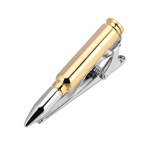 Personalized Fun Bullet Tie Clip Gold And Silver Color Plating For Soldiers And Police Heroes Of The People #TOP3
