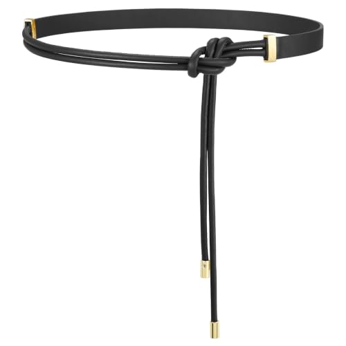 SUOSDEY Women Leather Knotted Thin Waist Belt for Dresses Jeans Pants Ladies Waist Rope Belts Width 0.75