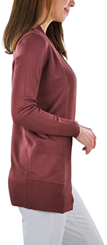 Image of ToBeInStyle Women's Long Sleeve Rib Banded Open Sweater Cardigan