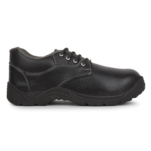 Image of Shyam Steel Steel Toe Safety Shoes for Men Heavy Duty Industrial Construction Work Boots Anti Slip PVC Sole & Puncture Resistant Protective Footwear Durable Lightweight Breathable Industrial Shoes