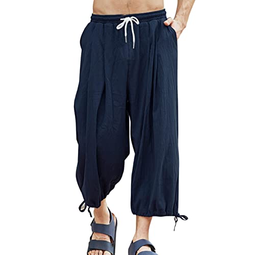 Pantalon de loisirs tendance pour homme avec cordon de serrage et jambes larges