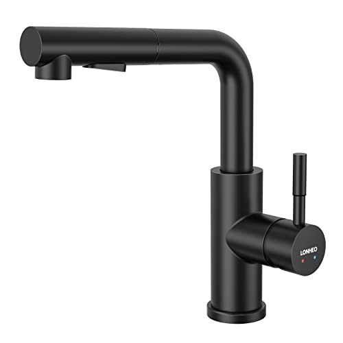 Robinet Cuisine Douchette Extractible, Lonheo Mitigeur Evier Cuisine avec Douchette, Robinetterie de Cuisine 2 Modes Spray, Froid & Chaud Disponible