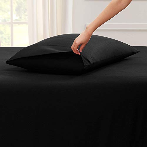 Image of YRM Bedding's Black 600-TC Oraganic Cotton 2 Piece Pillow Covers 17X27