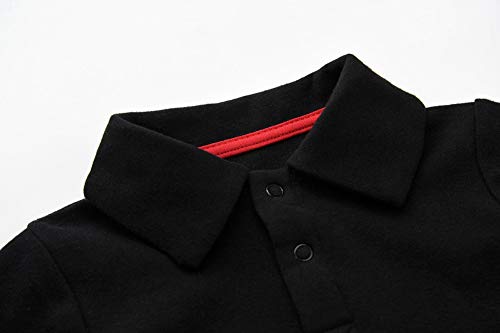 Teach Leanbh Infant Baby Polo Bodysuit Cotton Long Sleeve Pure Color Shirt 3-24 Months (12 Months, White)2