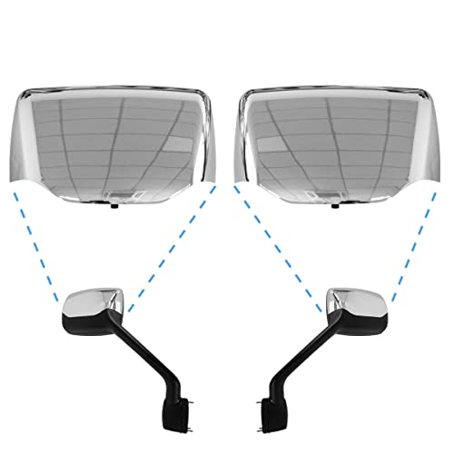 P SEPEY Hood Mirror Cover for Kenworth T680, Driver and Passenger Side Chrome Mirror Housing Replacement for Kenworth T680, Peterbilt 579/587, A Pair(Left And Right)