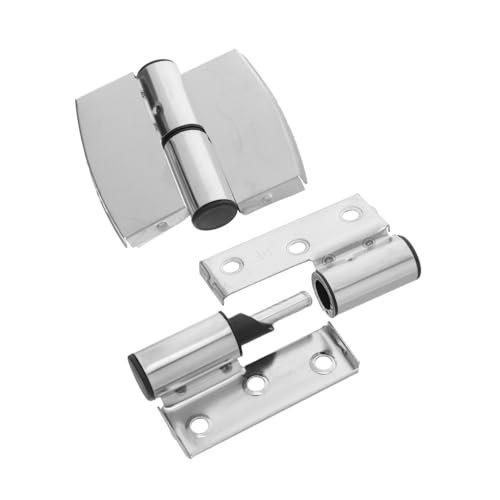 KOMBIUDA 2個ステンレス製隔断ドアヒンジ 耐久性重視の折りたたみ式バスルームパーティション用 公共トイレ向けドア対応ハードウェア